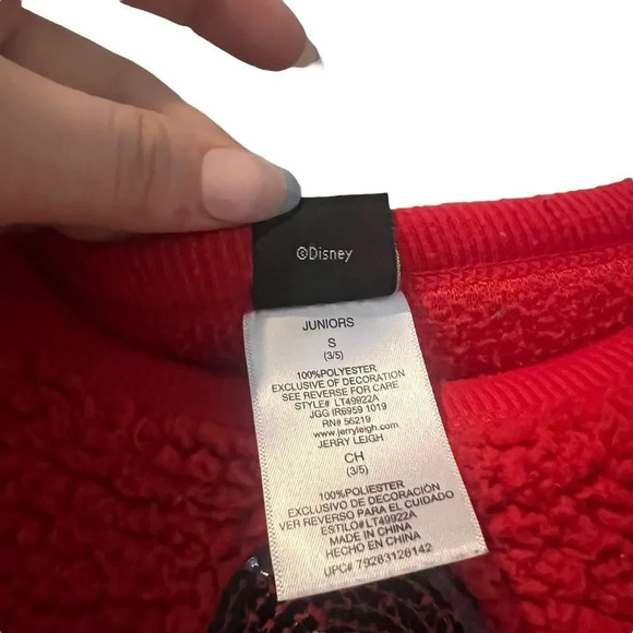 Disney‎ Women's Sequin Mickey Mouse Nubby Fleece Sweatshirt Size Small - Picture 3 of 4